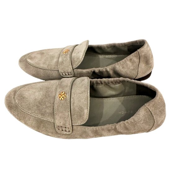 Tory Burch Gray Leather & Suede Ballet Loafers – Chic Comfort & Classic Style - Picture 4 of 4
